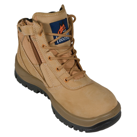Wheat Zip Side Safety Boot